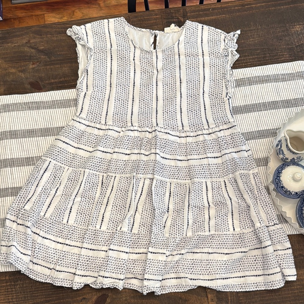 Blue/white striped women’s lined dress